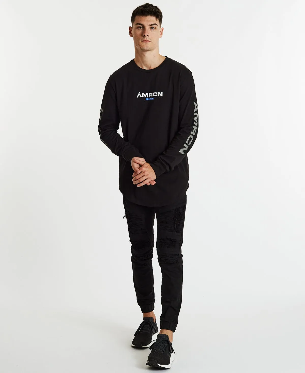 Cicatrice Dual Curved Long Sleeve T-Shirt Jet Black sold by Neverland product image thumbnail 5