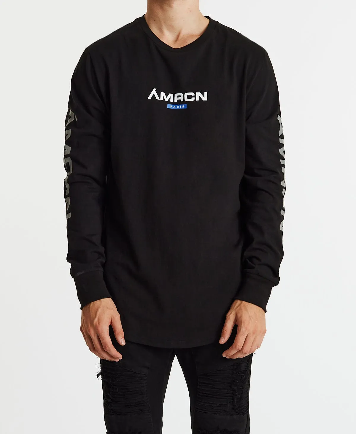 Cicatrice Dual Curved Long Sleeve T-Shirt Jet Black sold by Neverland product image thumbnail 2