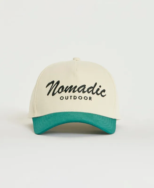 Retro Golfer Cap White/Dark Green sold by Neverland