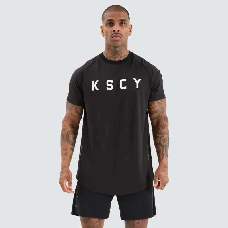 Prime Raglan Dual Curved Tee Jet Black made by Neverland
