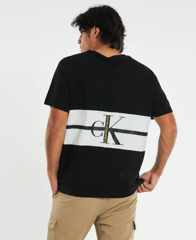 Stripe Colourblock T-Shirt Black sold by Neverland