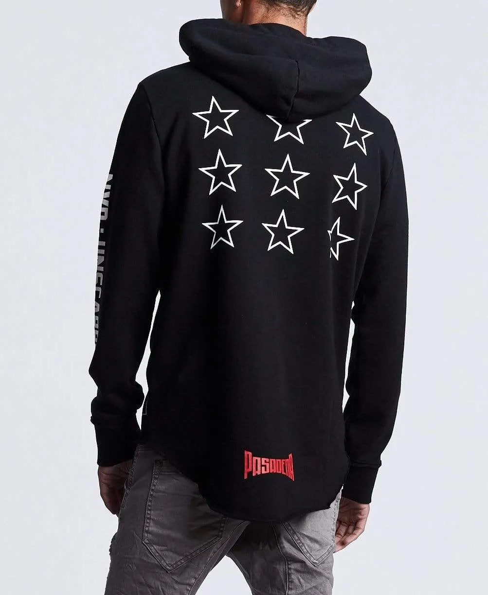 Rock Star Raw Hem Hoodie Jet Black sold by Neverland