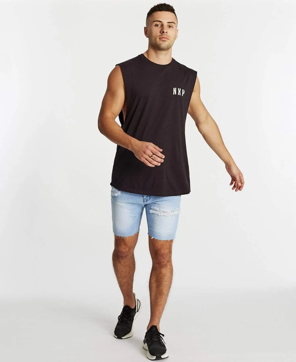 Take Over Scoop Back Muscle Tee Graphite sold by Neverland product image thumbnail 4