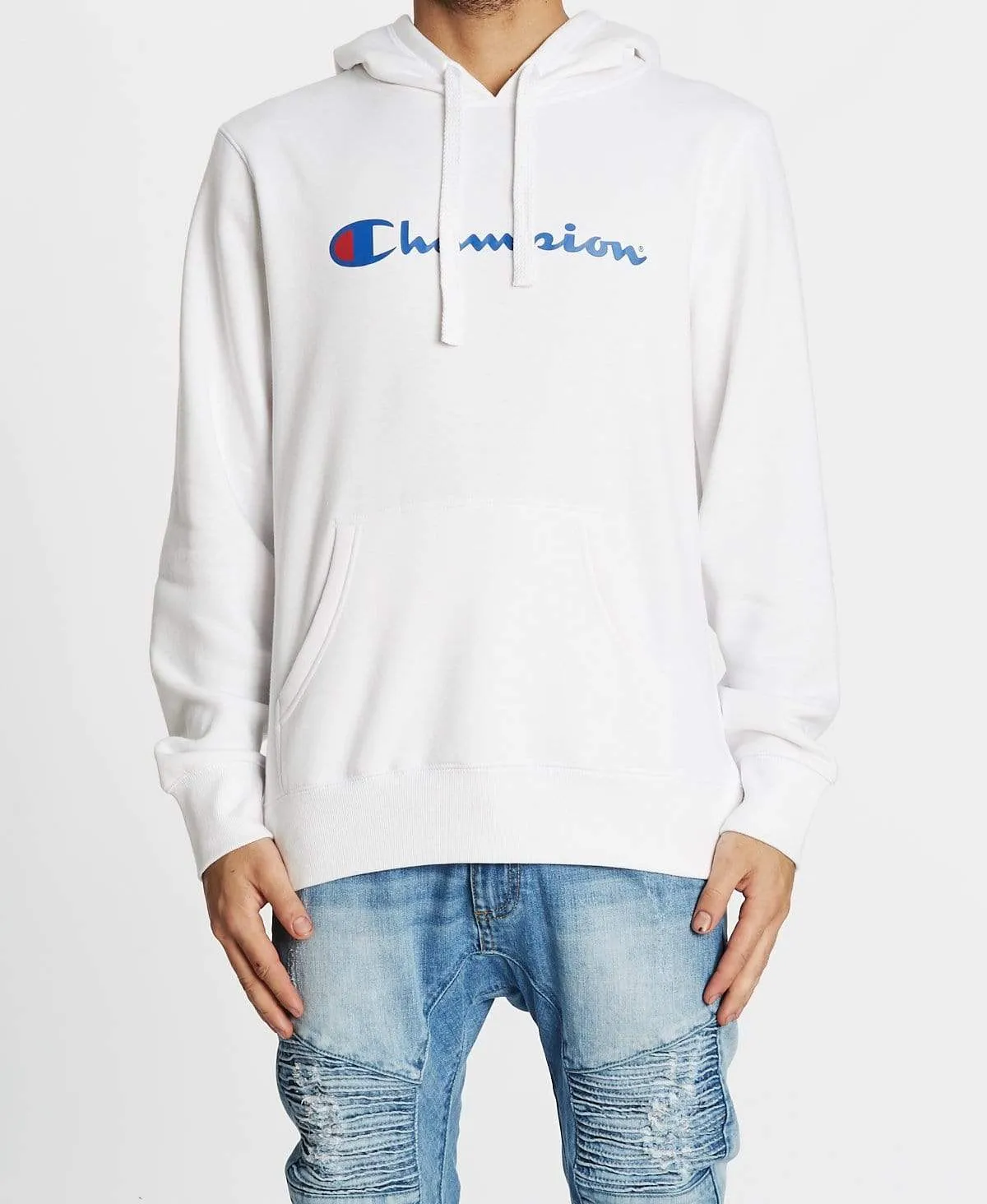 Champion Script Hoodie White sold by Neverland