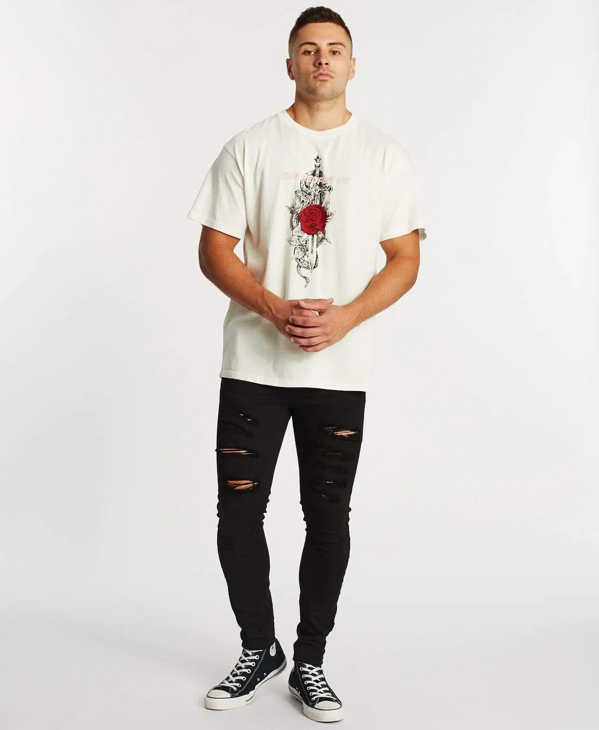 Snake Dagger Vintage Box T-Shirt Vintage White sold by Neverland product image thumbnail 4