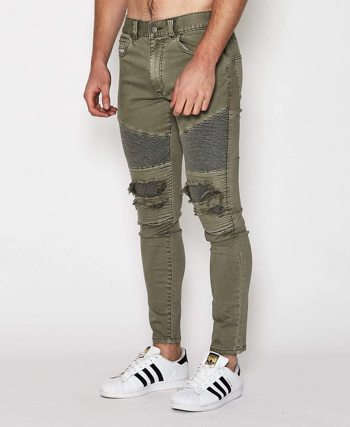 Combination Biker Jeans Freedom Khaki sold by Neverland
