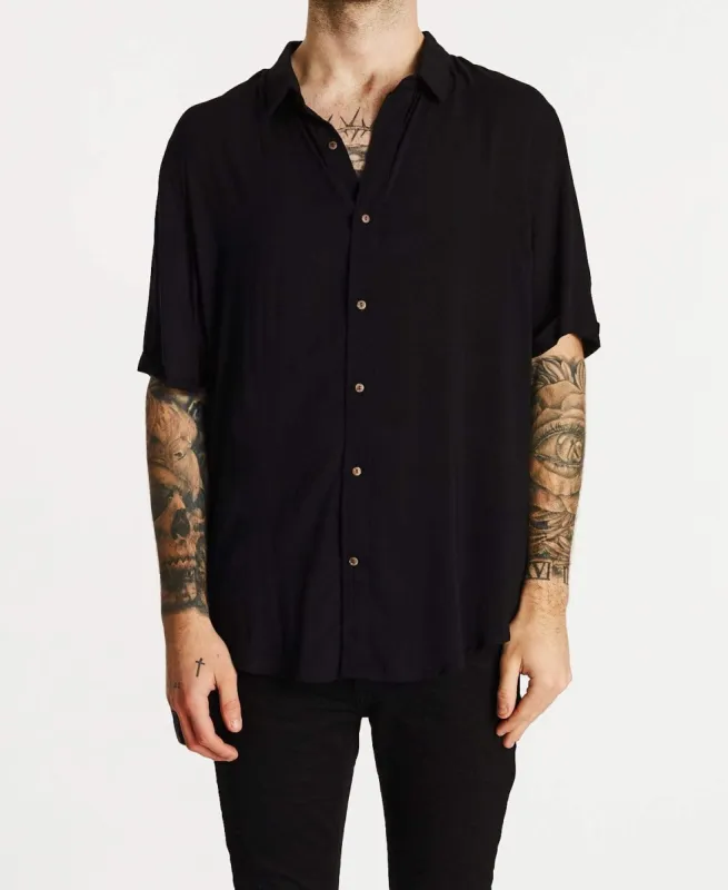 Drift Standard Short Sleeve Shirt Jet Black sold by Neverland