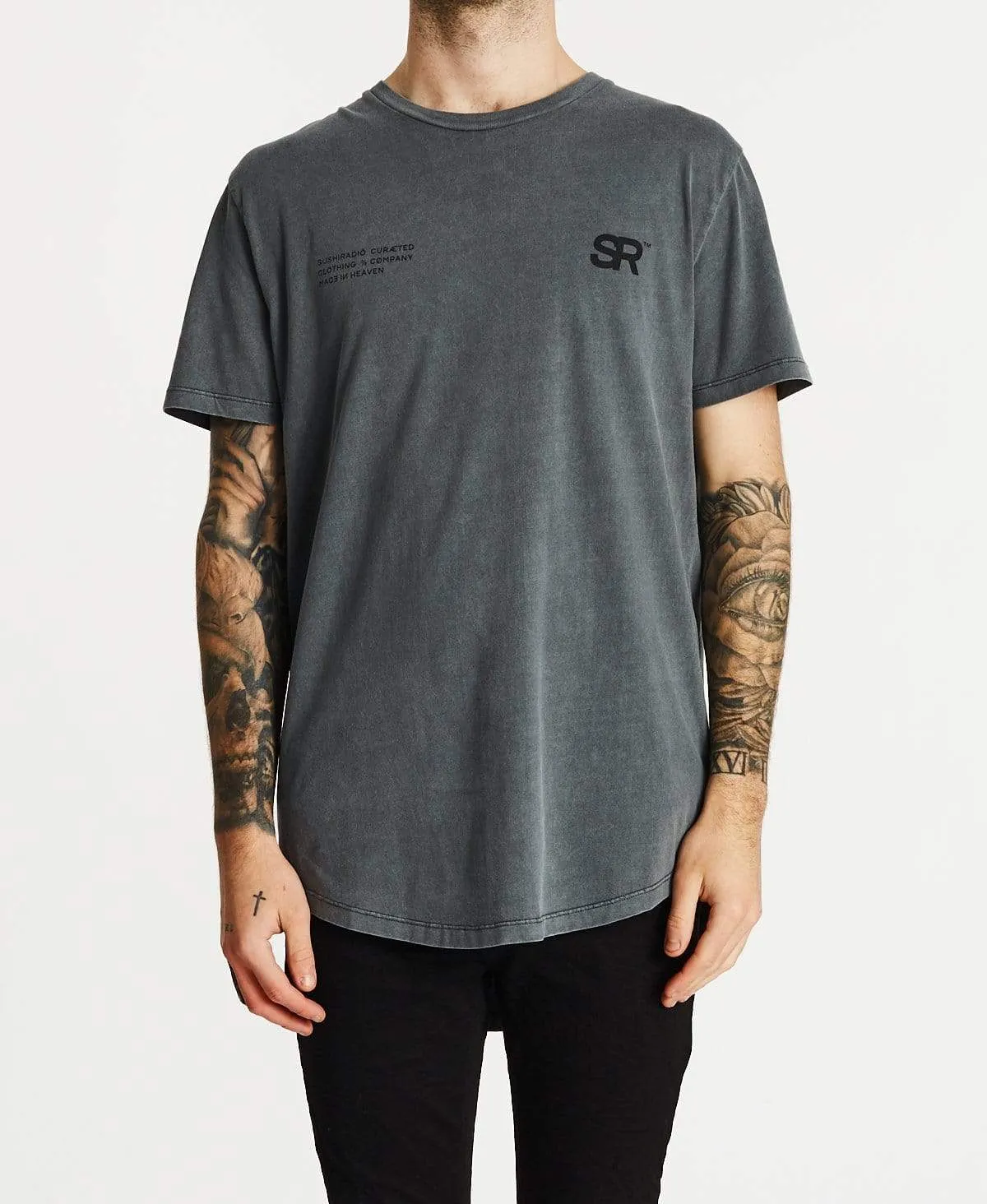 Curated Dual Curved T-Shirt Pigment Steel Grey sold by Neverland product image thumbnail 2