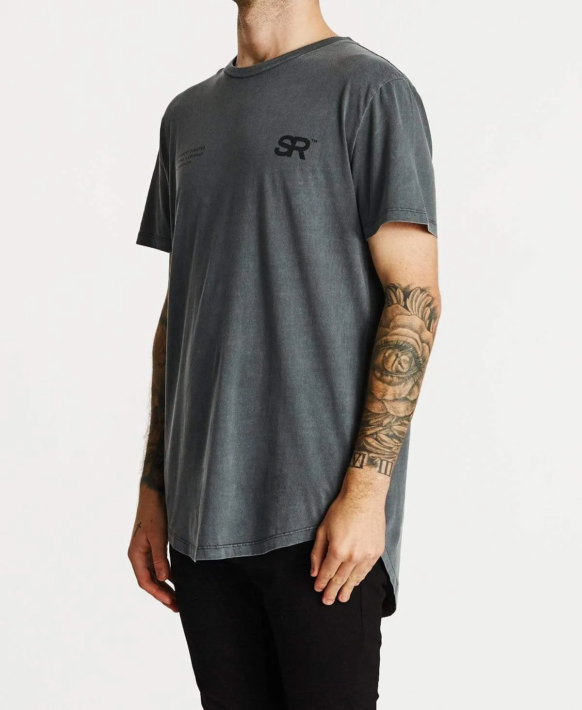 Curated Dual Curved T-Shirt Pigment Steel Grey sold by Neverland product image thumbnail 3