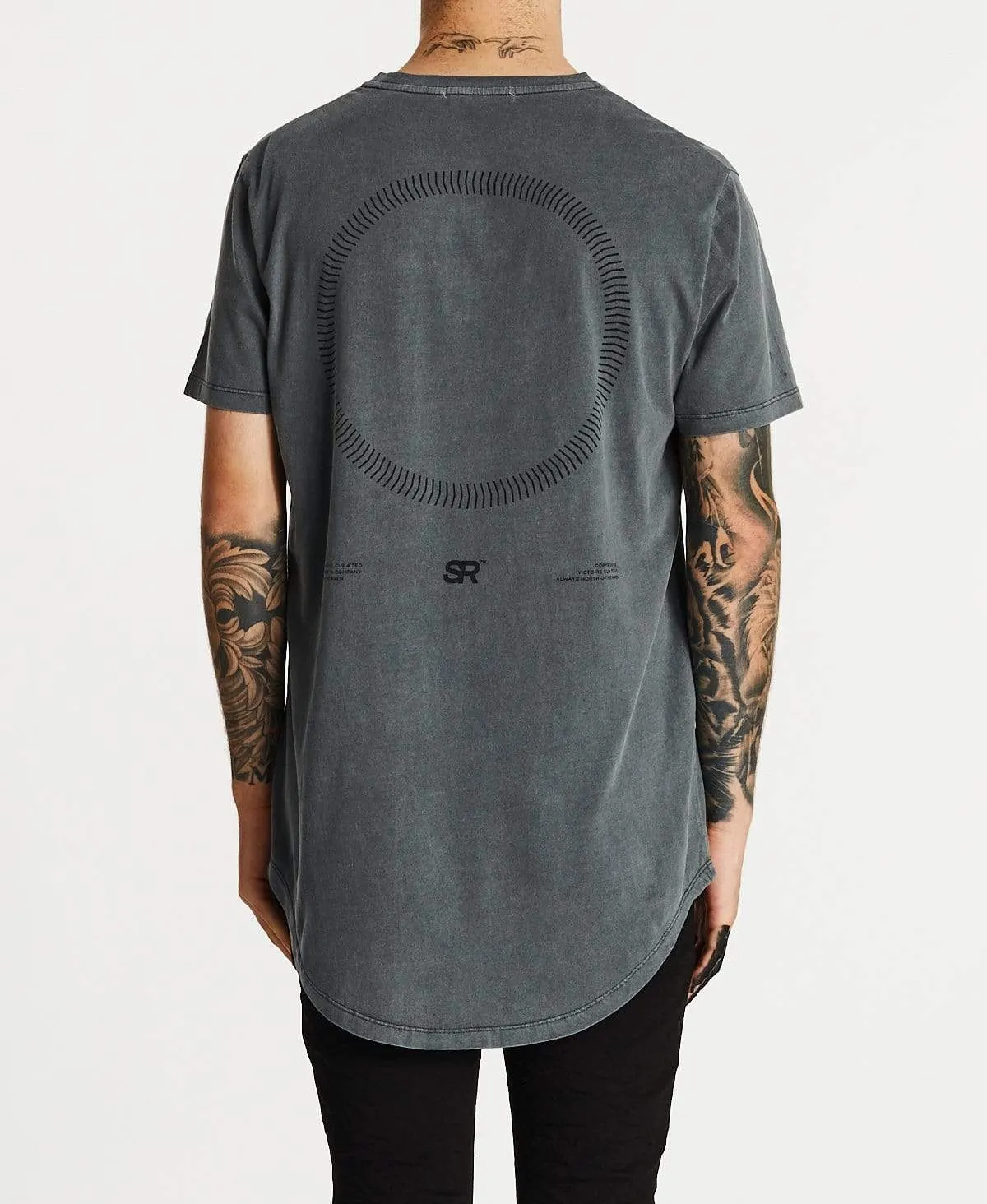 Curated Dual Curved T-Shirt Pigment Steel Grey sold by Neverland