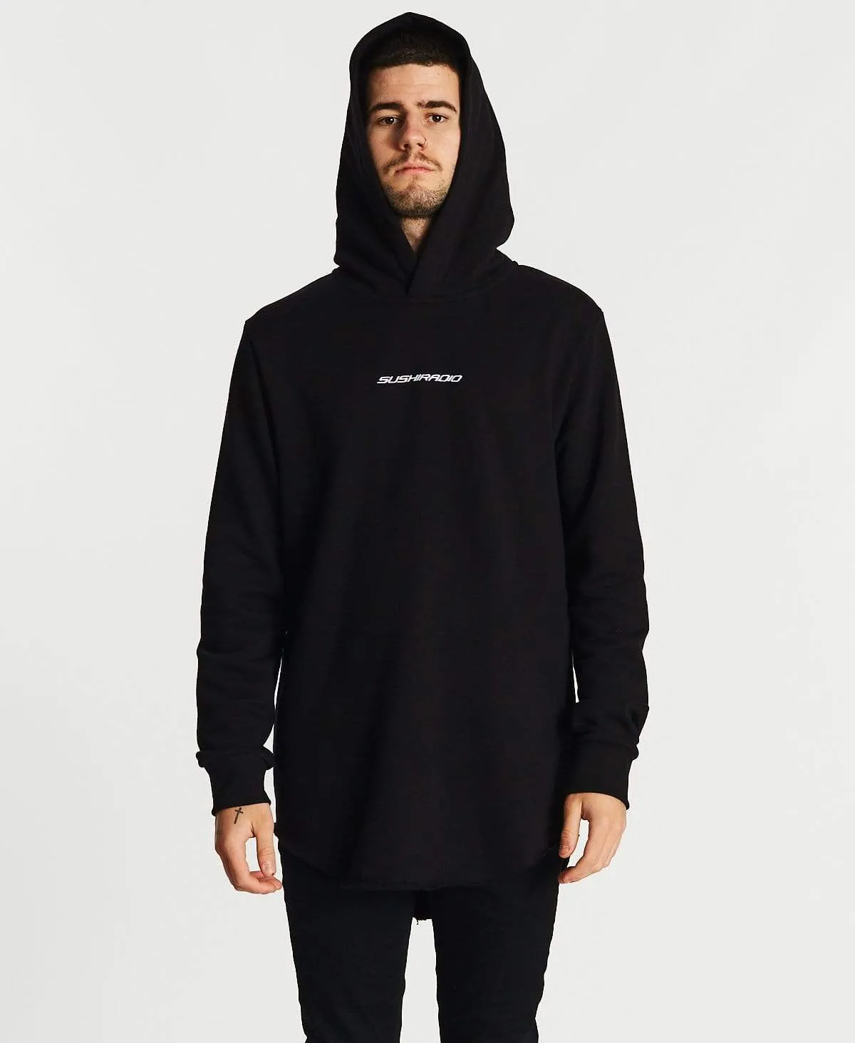 Life Line Dual Curved Hoodie Jet Black sold by Neverland product image thumbnail 4