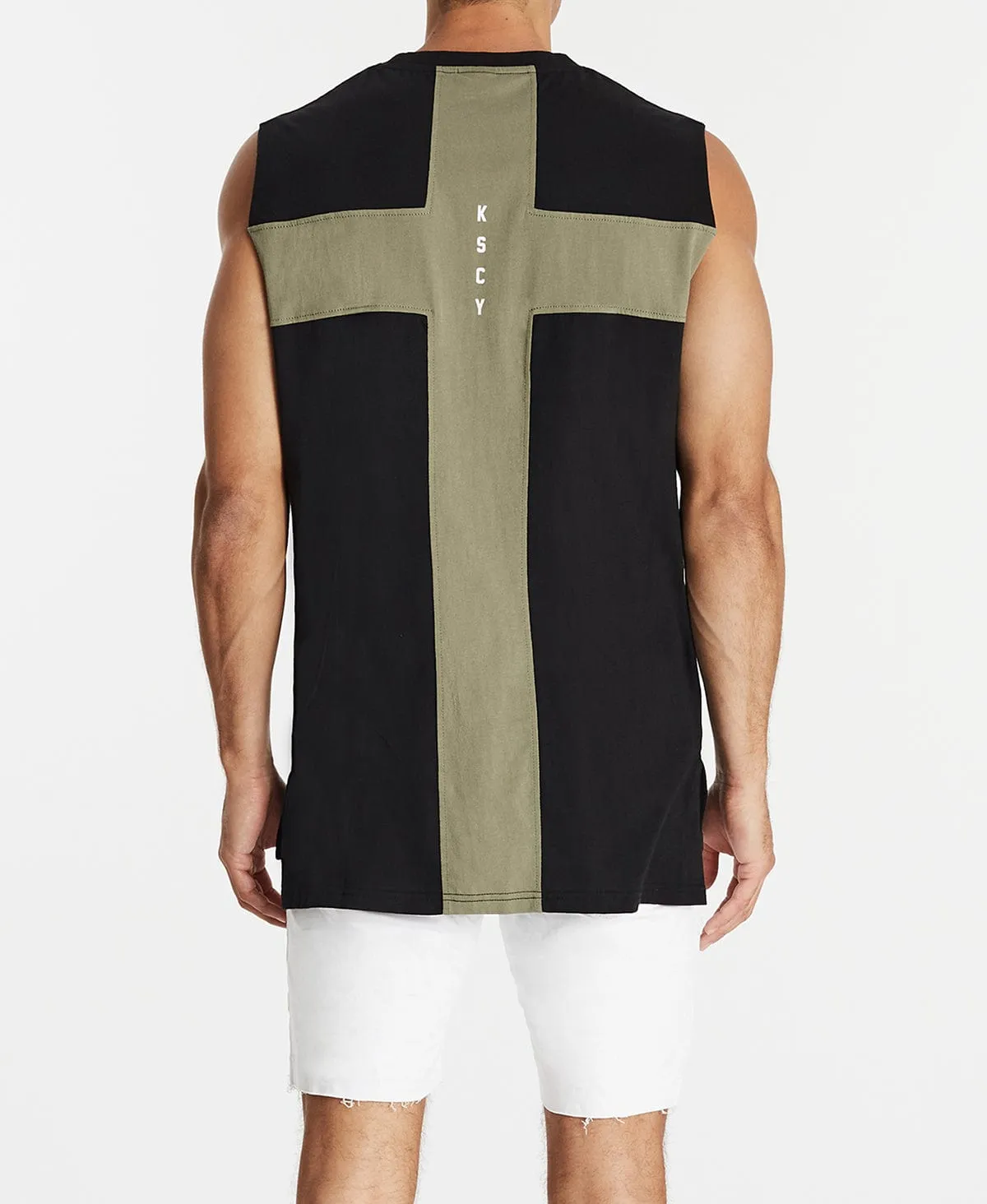 Death or Glory Step Hem Muscle Tee Jet Black sold by Neverland