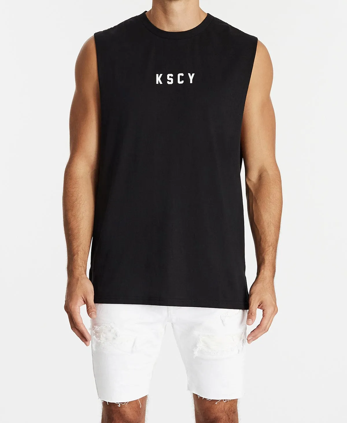 Death or Glory Step Hem Muscle Tee Jet Black sold by Neverland product image thumbnail 2