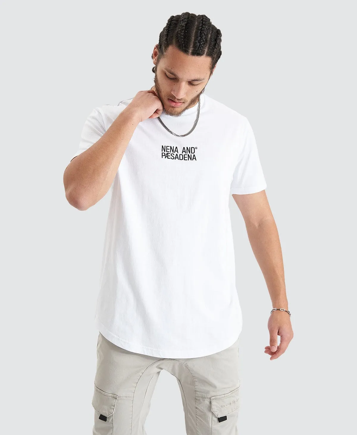 Blockade Dual Curved Tee Optical White sold by Neverland