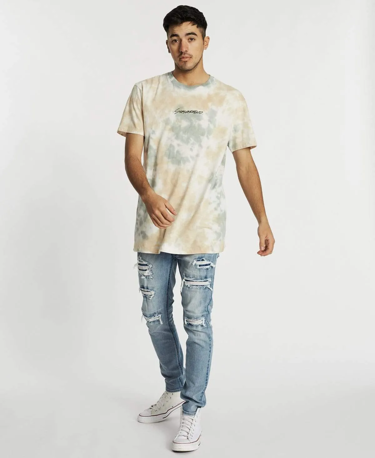 Vapour Relaxed Tee Tie Dye Sage/Beige sold by Neverland product image thumbnail 4