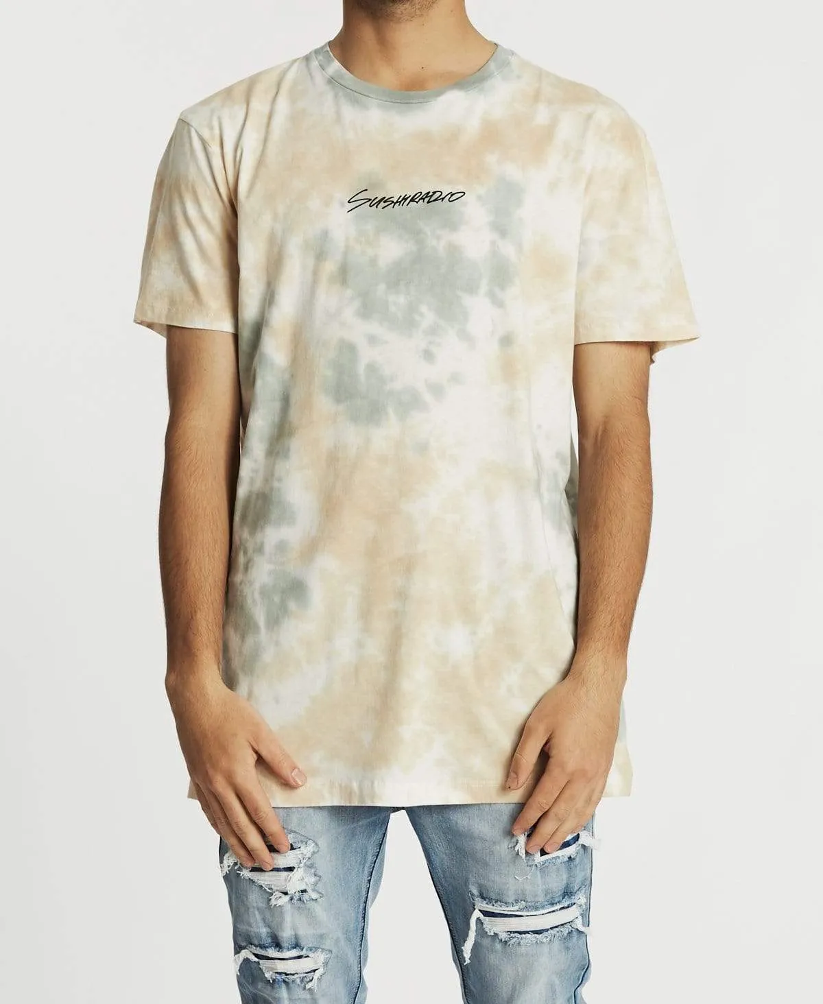 Vapour Relaxed Tee Tie Dye Sage/Beige sold by Neverland