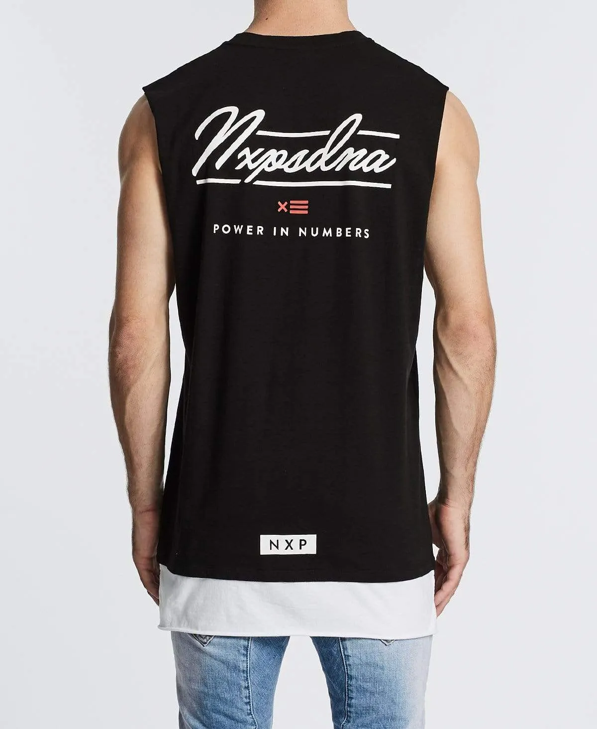 Changes Layered Hem Muscle Tee Jet Black sold by Neverland