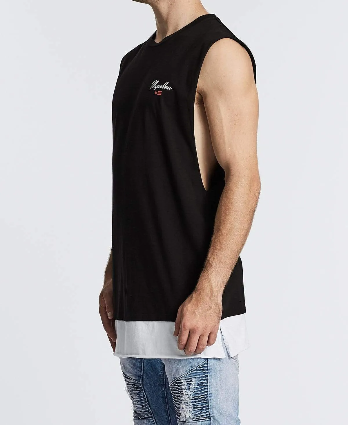 Changes Layered Hem Muscle Tee Jet Black sold by Neverland product image thumbnail 3