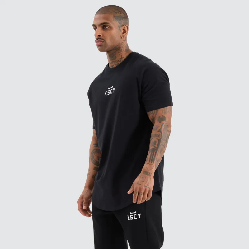 Vital Raglan Dual Curved Tee Jet Black sold by Neverland