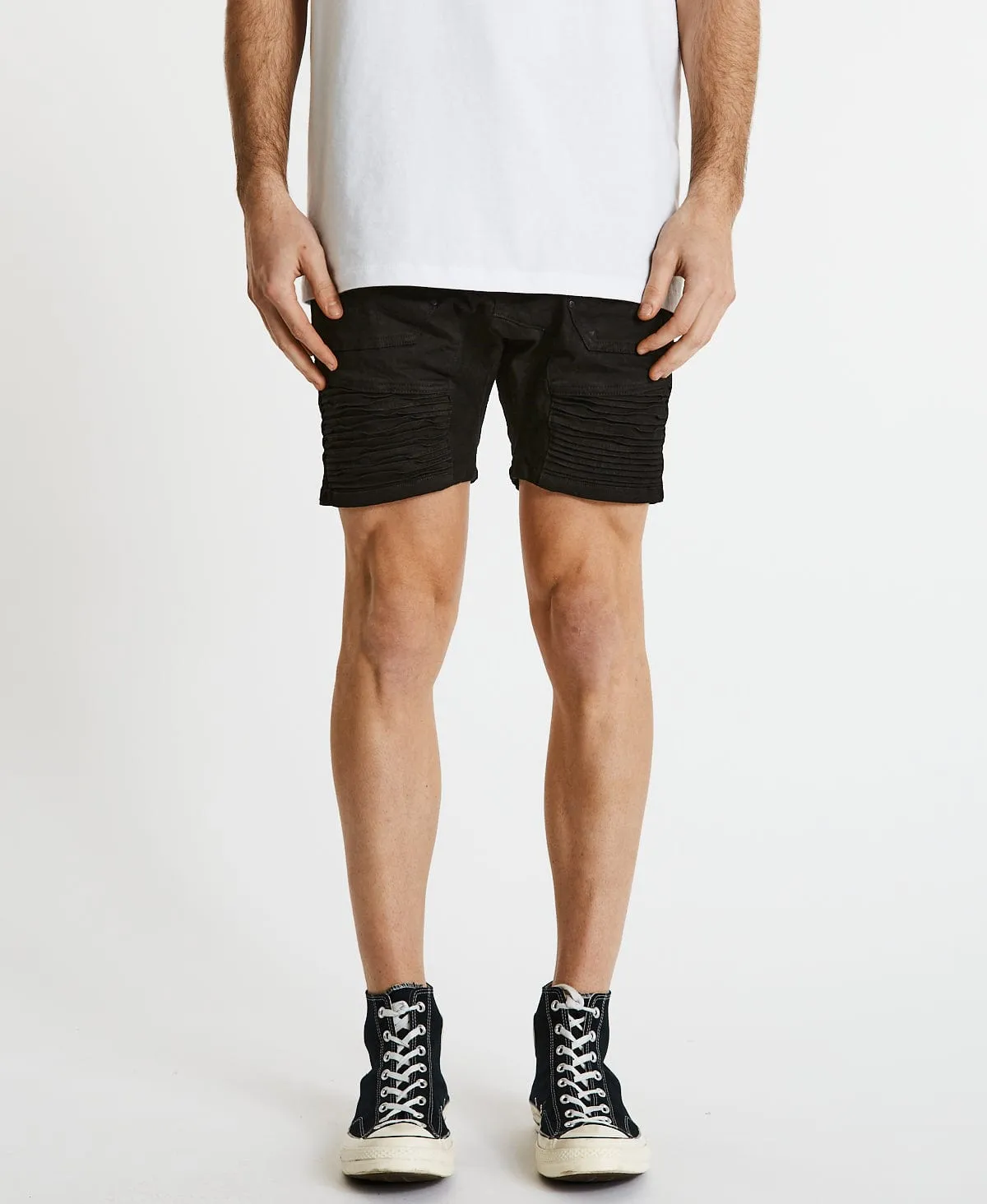 Carter Denim Shorts Jet Black sold by Neverland