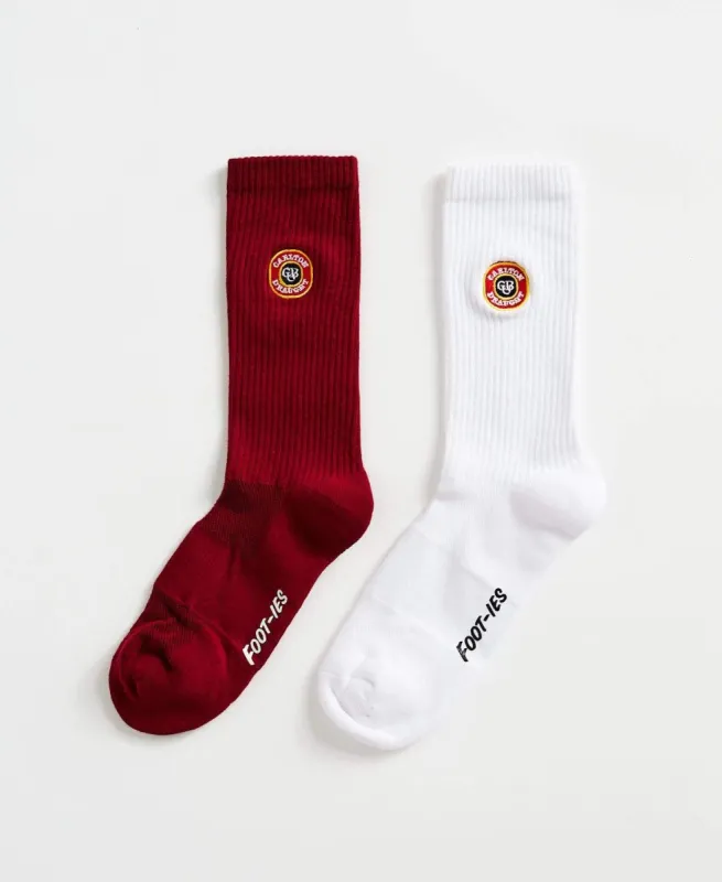 Carlton Draught Vintage Logo 2 Pack Sneaker Socks White/Black sold by Neverland