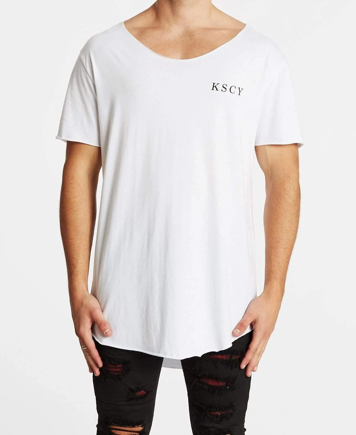 Undertow Raw V-Neck T-Shirt White sold by Neverland product image thumbnail 2