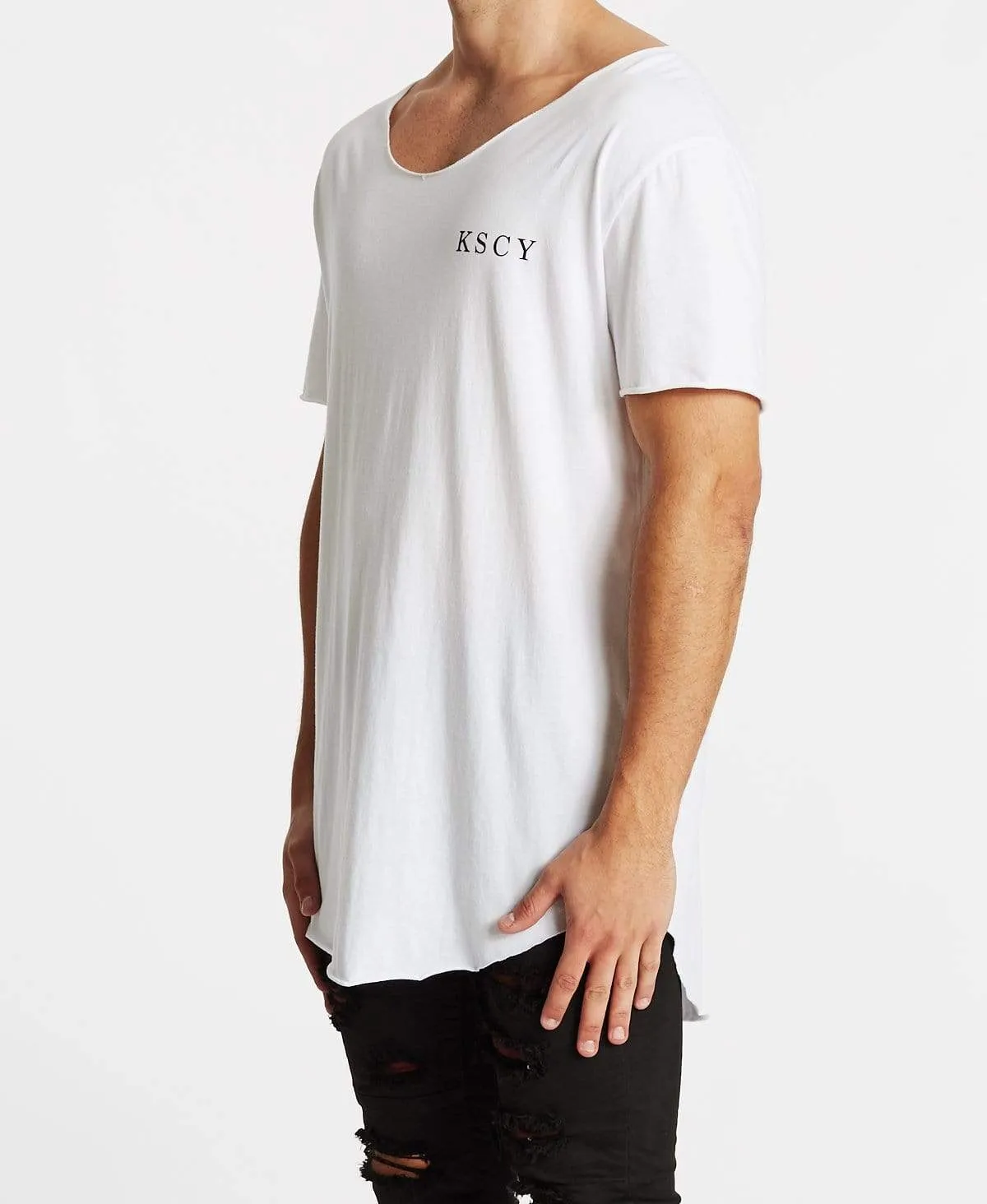 Undertow Raw V-Neck T-Shirt White sold by Neverland product image thumbnail 3