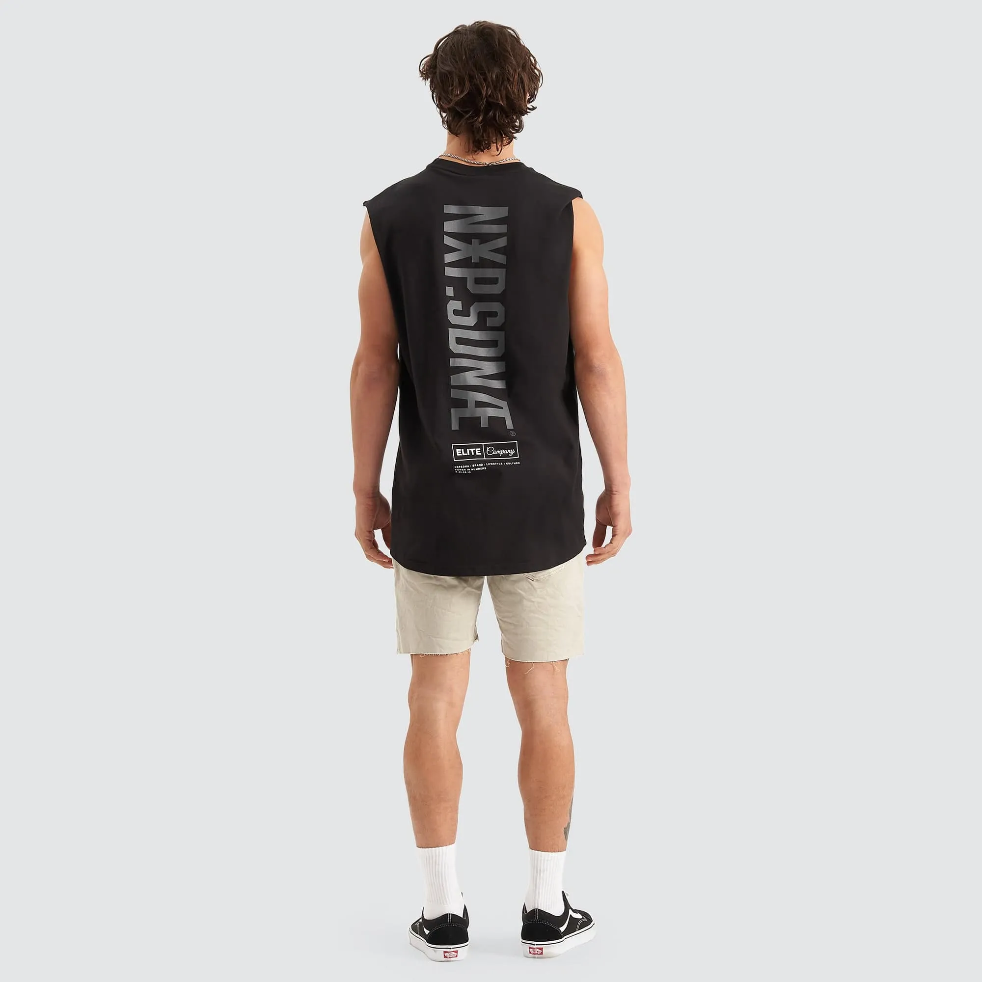 Underdog Scoop Back Muscle Tee Jet Black sold by Neverland product image thumbnail 4