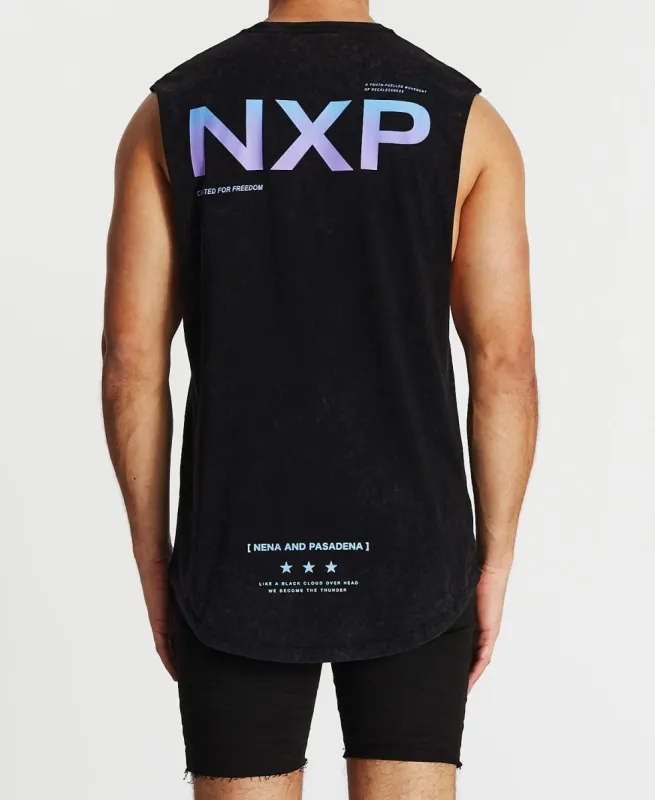 Courageous Scoop Back Muscle Tee Acid Black sold by Neverland
