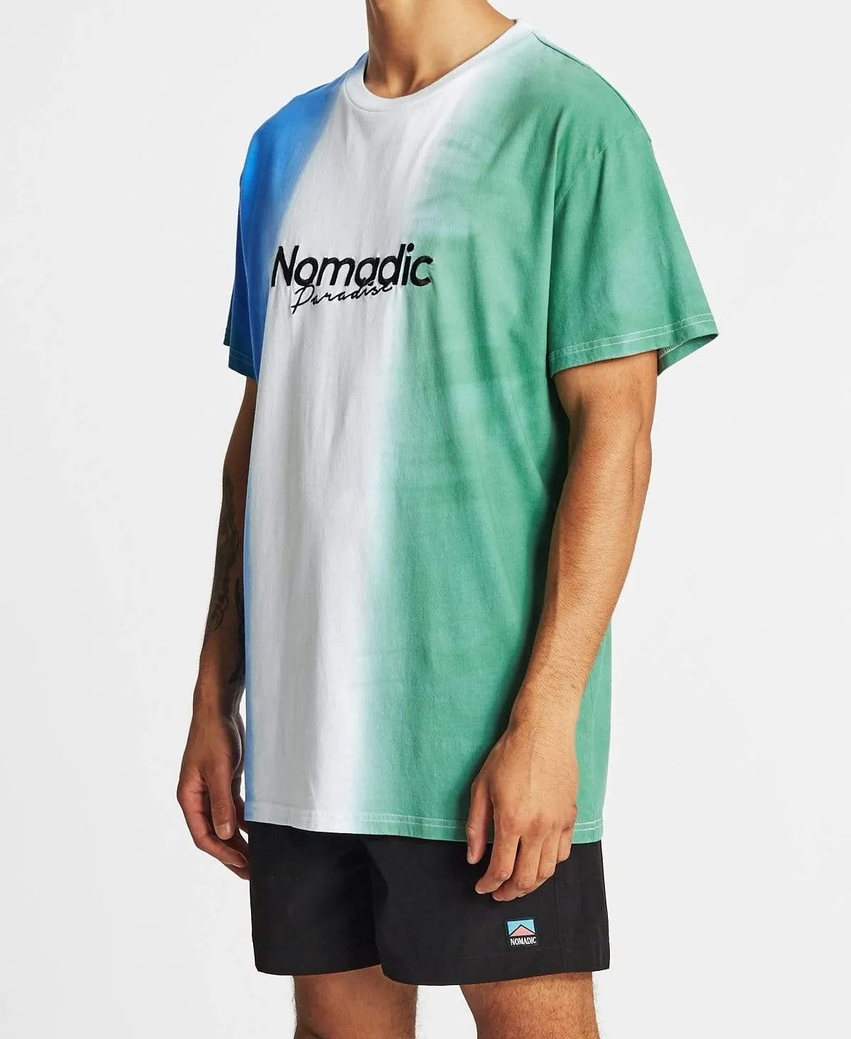 Hide Out Relaxed T-Shirt Blue/White/Teal sold by Neverland product image thumbnail 3