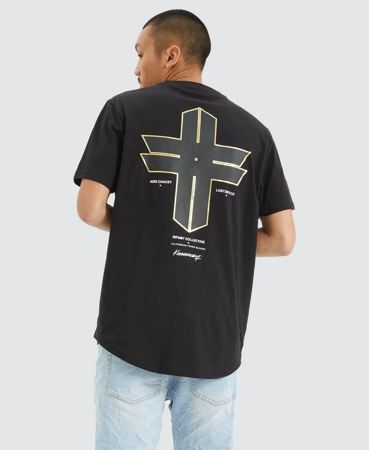 Gallows Dual Curved T-Shirt Jet Black sold by Neverland