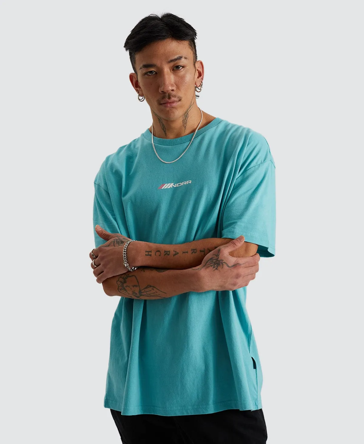 Detach Box Fit T-Shirt Teal Green sold by Neverland product image thumbnail 2