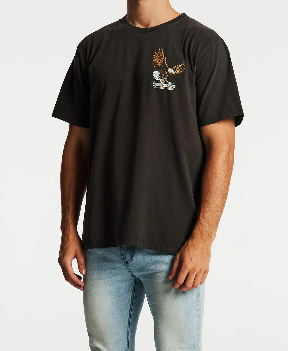 Gold Wing Merch Fit T-Shirt Vintage Black sold by Neverland product image thumbnail 3