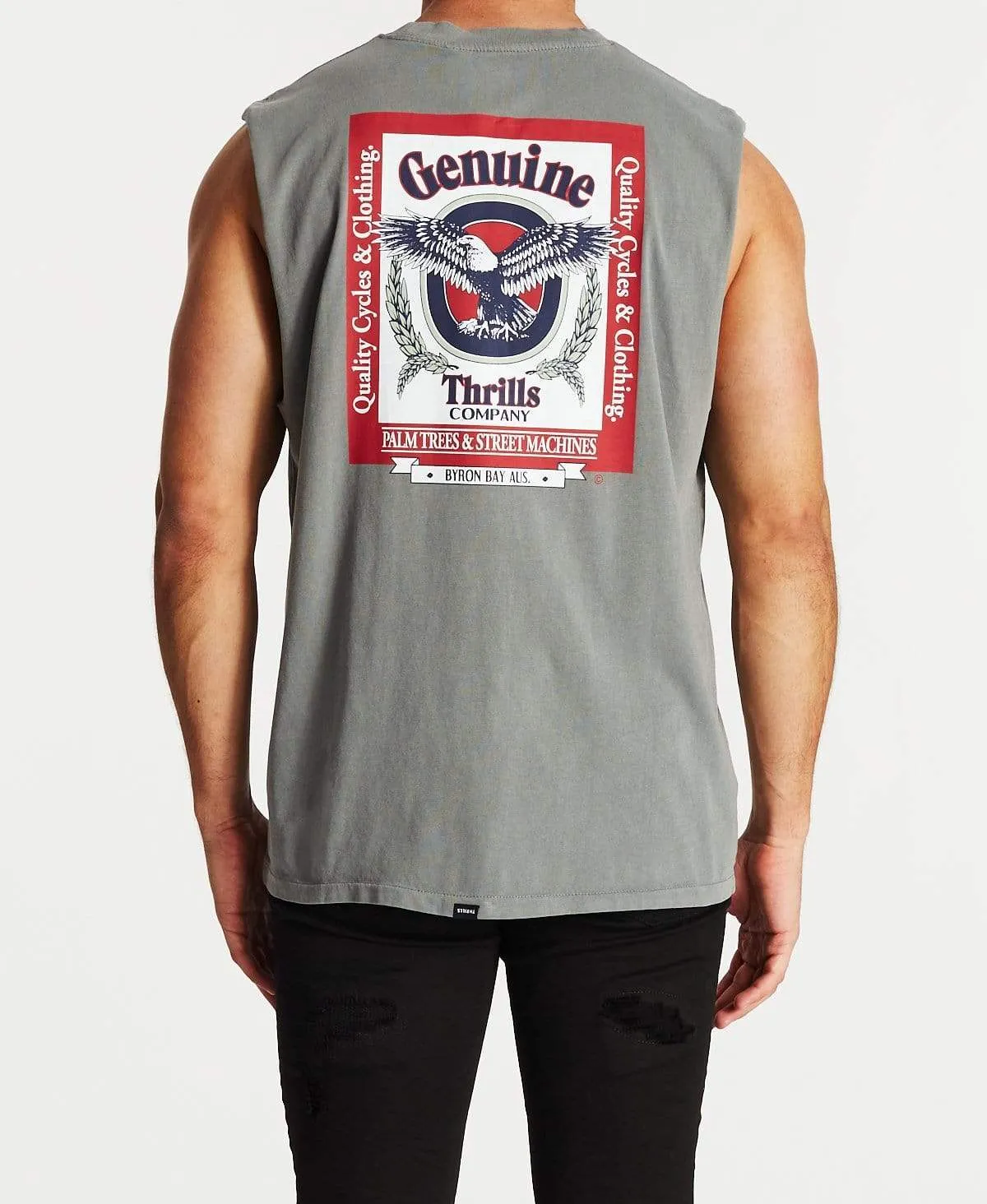 Genuine Merch Fit Muscle T-Shirt Washed Grey sold by Neverland product image thumbnail 2