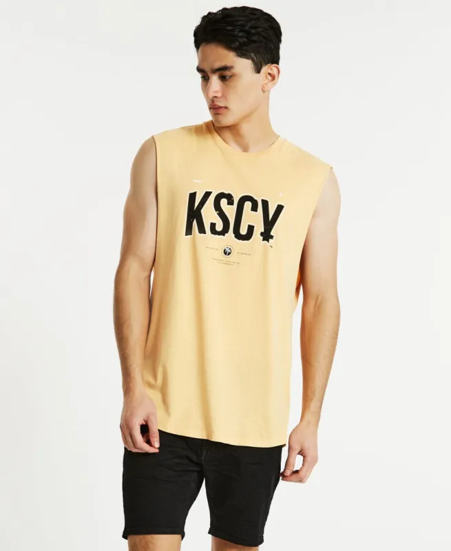 Missing Dual Curved Muscle Tee Pigment Sunburst sold by Neverland
