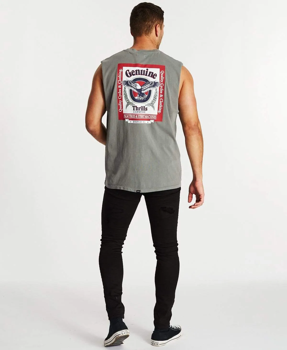 Genuine Merch Fit Muscle T-Shirt Washed Grey sold by Neverland product image thumbnail 5