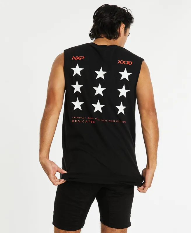 Interstellar Scoop Back Muscle Tee Jet Black sold by Neverland