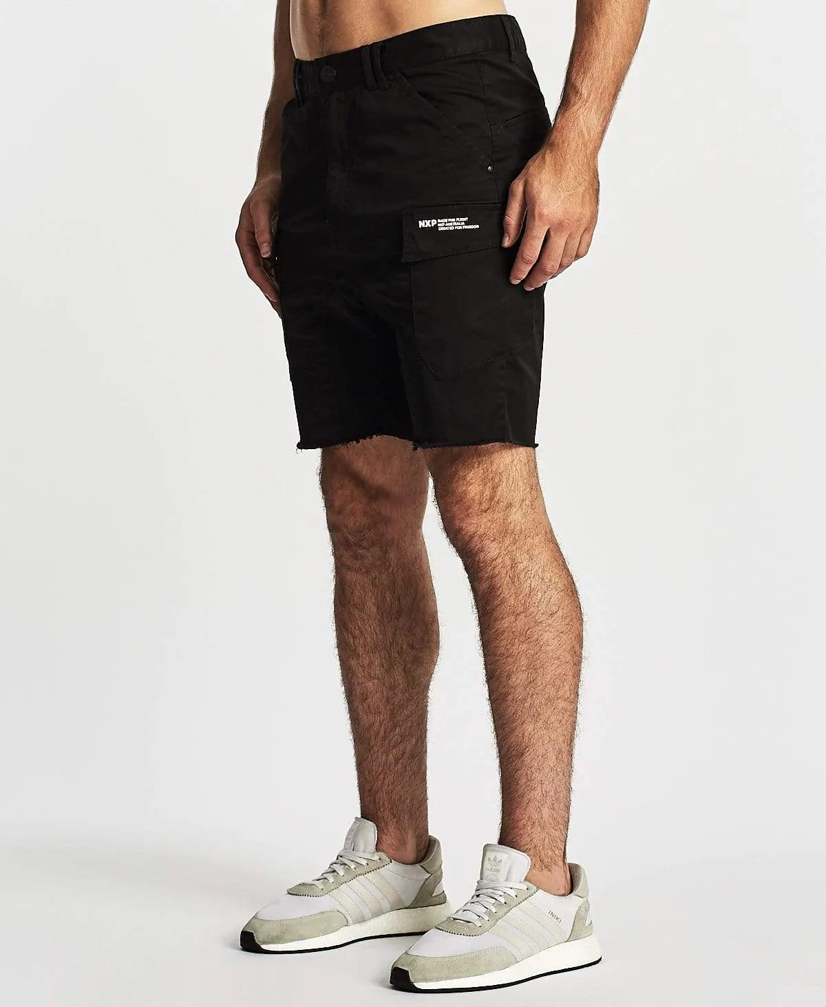 Sabre Cargo Shorts Black sold by Neverland