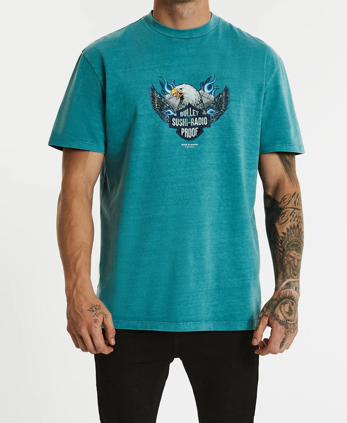 Ride On Relaxed T-Shirt Pigment Teal sold by Neverland product image thumbnail 3