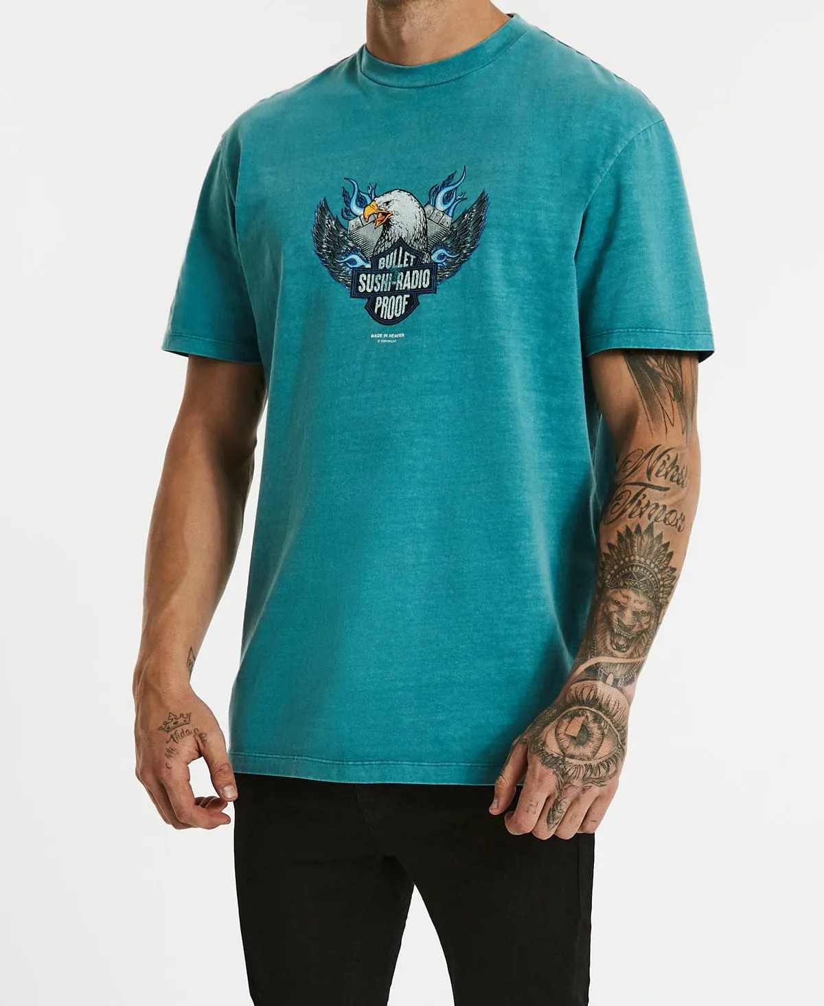 Ride On Relaxed T-Shirt Pigment Teal sold by Neverland product image thumbnail 4