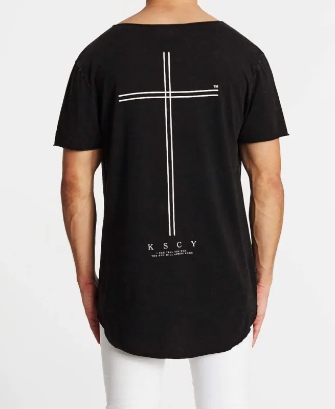 Undertow Raw V-Neck T-Shirt Acid Black sold by Neverland