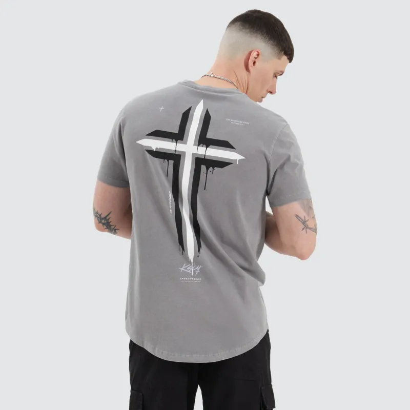 Scutari Dual Curved Tee Pigment Frost Grey sold by Neverland