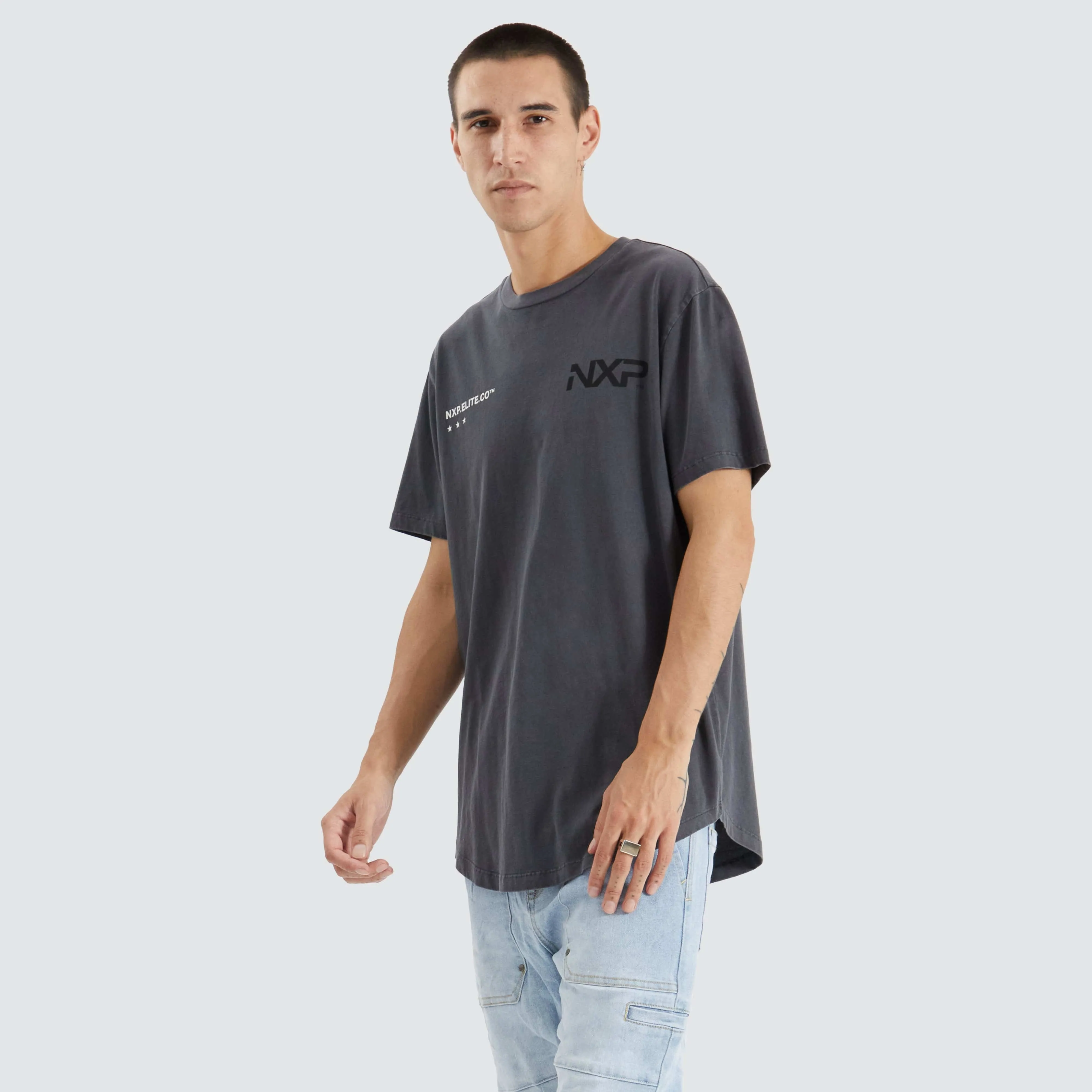 Lostford Dual Curved Tee Pigment Asphalt sold by Neverland product image thumbnail 3