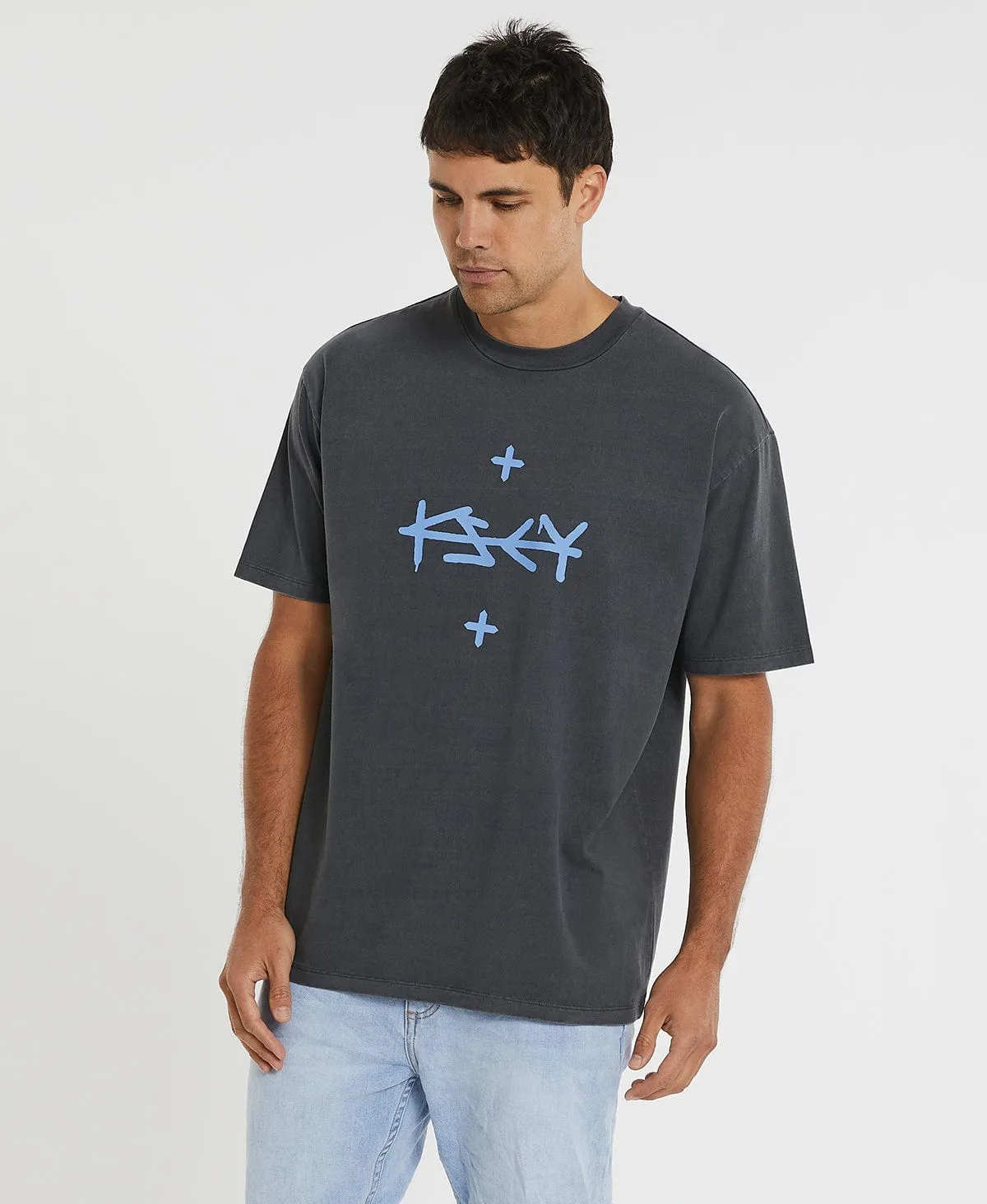 Plateau Heavy Box Fit T-Shirt Pigment Asphalt Grey sold by Neverland