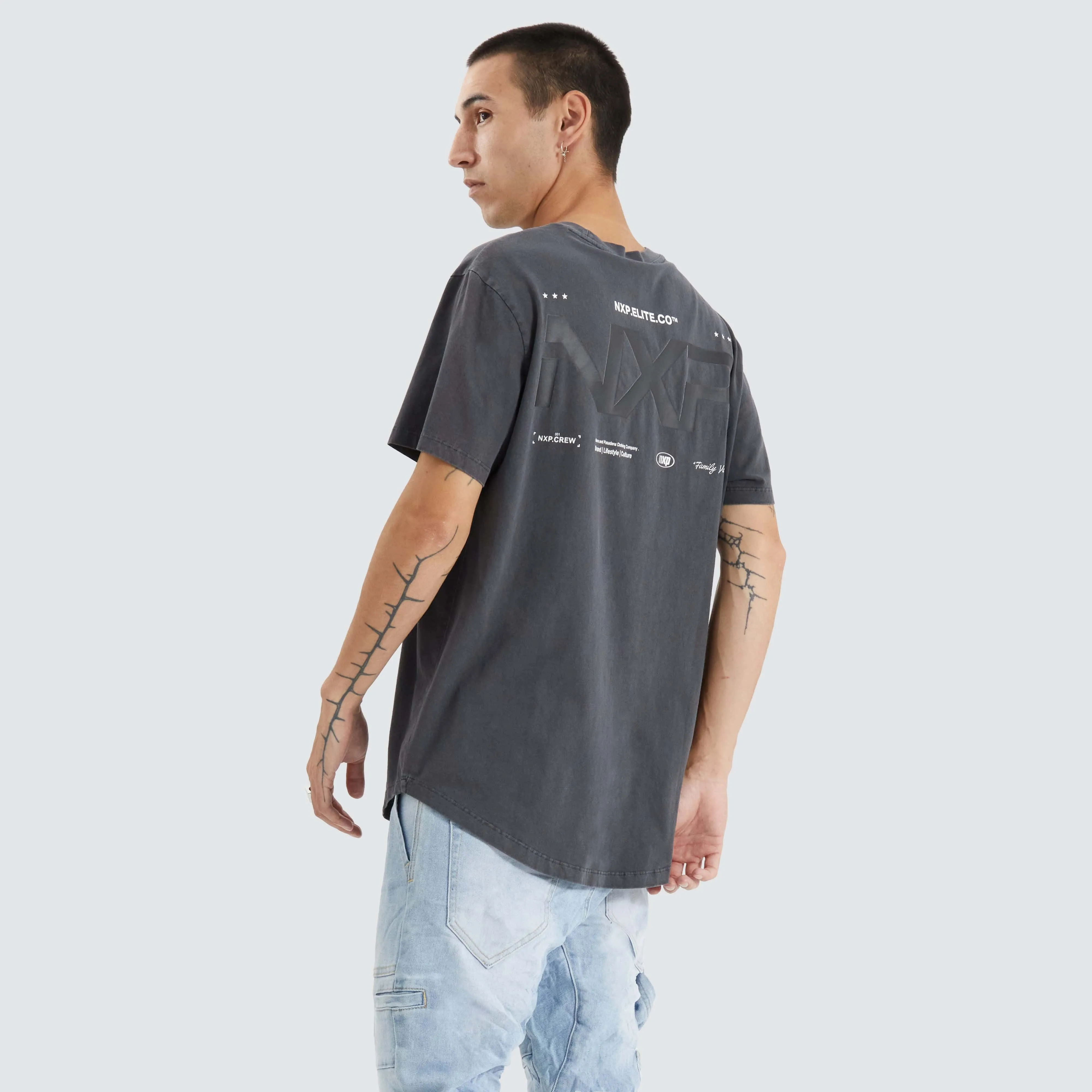 Lostford Dual Curved Tee Pigment Asphalt sold by Neverland