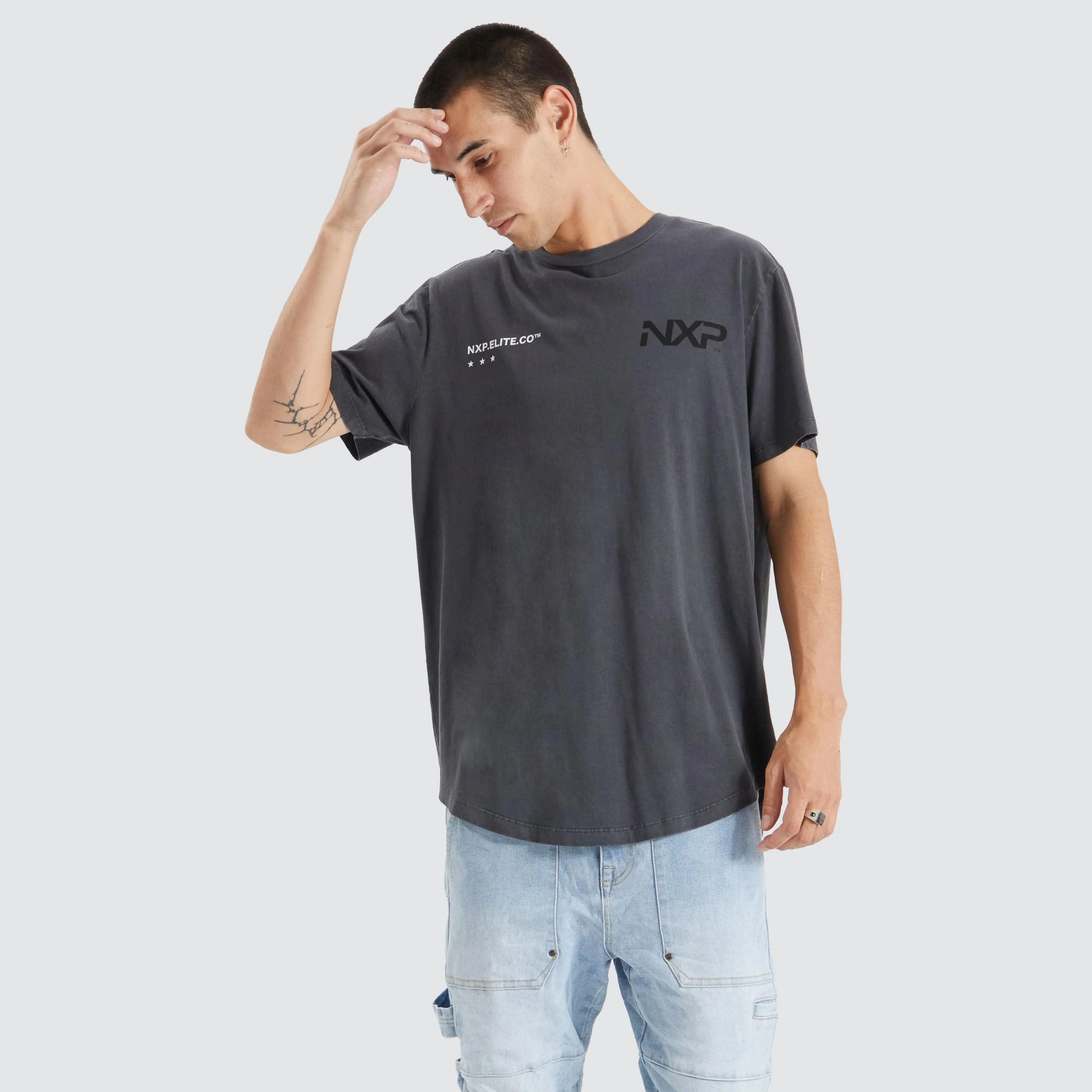 Lostford Dual Curved Tee Pigment Asphalt sold by Neverland product image thumbnail 4