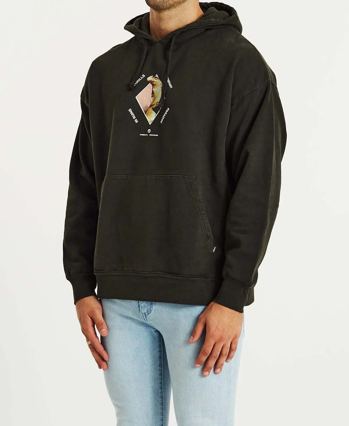 Delirium Slouch Pull On Hoodie Oil Green sold by Neverland product image thumbnail 3