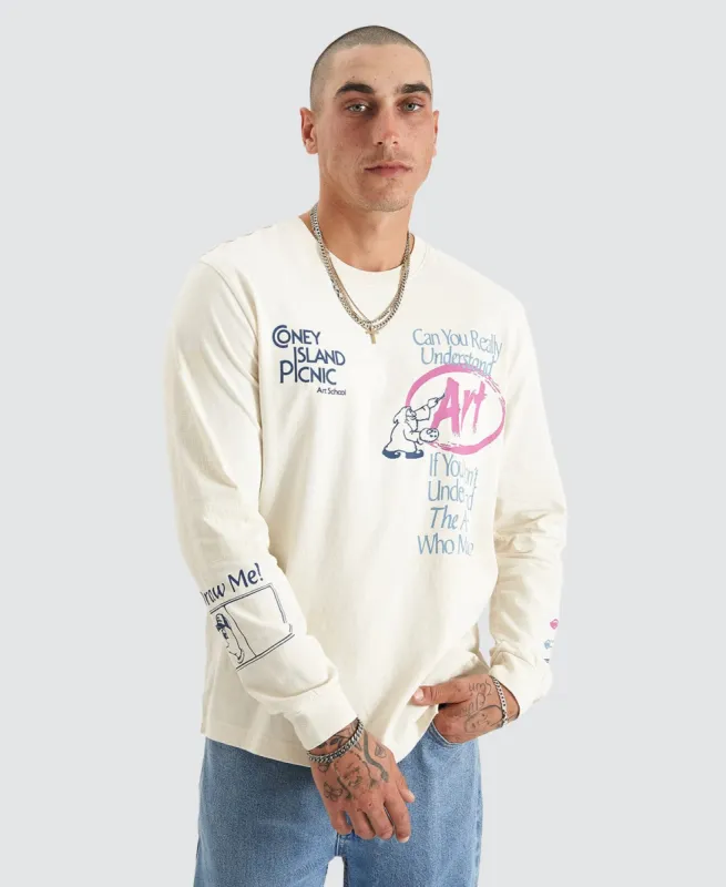 RT School Long Sleeve T-Shirt Almond Sunbleach White sold by Neverland