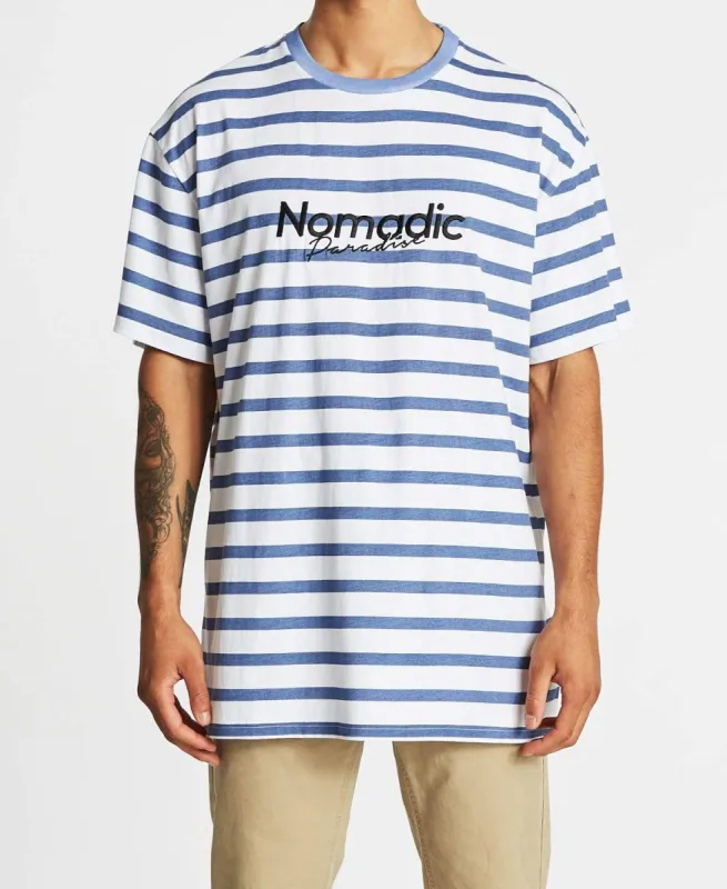 Hollow Relaxed Tee Infinity/White Stripe sold by Neverland