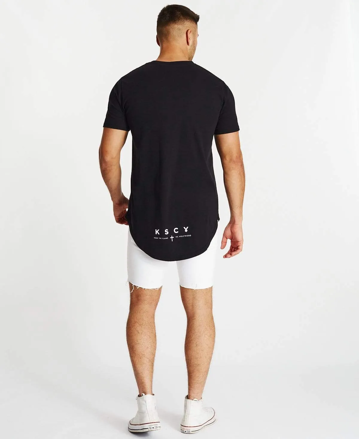 Flames Dual Curved T-Shirt Jet Black sold by Neverland product image thumbnail 5